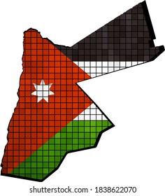 Jordan map with flag inside - Illustration, 
Abstract grunge mosaic vector