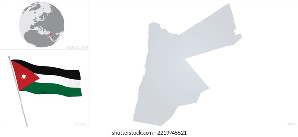Jordan map and flag. vector 