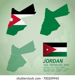 Jordan map and flag.(EPS10 art vector)