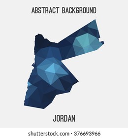 Jordan map in geometric polygonal style.Abstract tessellation,modern design background. Vector illustration EPS8