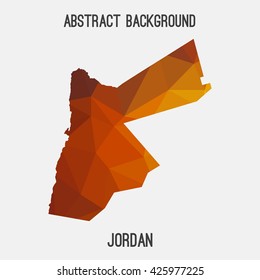 Jordan map in geometric polygonal style.Abstract tessellation,modern design background. Vector illustration EPS8