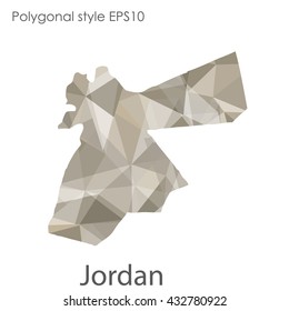 Jordan map in geometric polygonal style.Abstract gems triangle,modern design background.