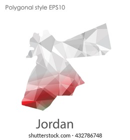 Jordan map in geometric polygonal style.Abstract gems triangle,modern design background.