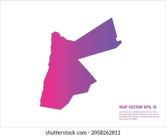 Color del degradado del mapa de Jordania. sobre fondo blanco. 