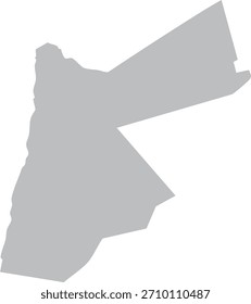 Jordan Map Grey Silhouette Editable Vector
