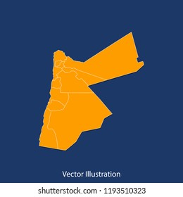 Jordan map - High detailed color map of Jordan. flat design style, clean and modern.Vector illustration eps 10