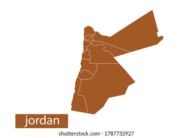 jordan map High Detailed on white background. Abstract design vector illustration eps 10. Orange color.