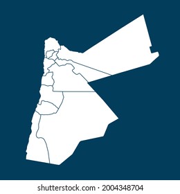 Jordan map High Detailed on green background. white color . Abstract design vector illustration eps 10