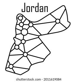 Jordan map icon, vector illustration in black isolated on white background.