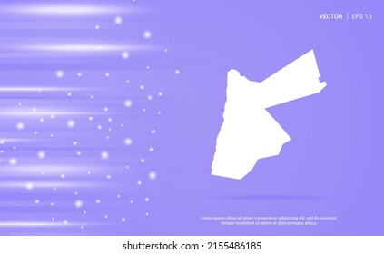 Jordan map isolated on purple background. Vector Illustration.