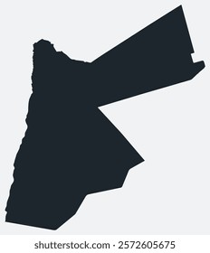 Jordan map. Just a simple border map. Shape of the country. Flat blank Jordan outline. Vector boundary illustration.