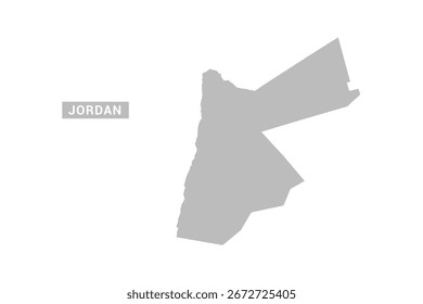 Jordan map - Minimal Flat Vector Illustration in Black and Gray, Isolated on White Background, Ideal for Infographics, Educational Use, Reports, and Presentations.