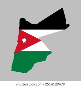 Jordan map with national flag. Vector Illustration	