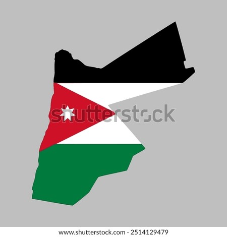 Jordan map with national flag. Vector Illustration	