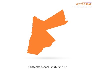 Mapa de Jordania - estilo abstracto anaranjado aislado en el Vector de fondo blanco.