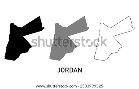 jordan map in outline style, black color