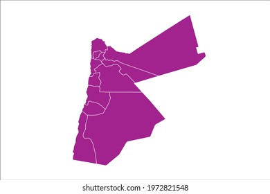 Jordan Map pink Color on White Backgound