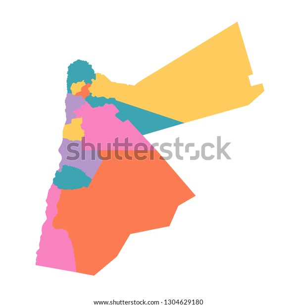 Jordan Map Regions Vector Flat Illustration Stock Vector (Royalty Free ...