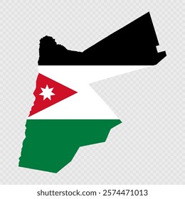 Jordan map silhouette with flag.
