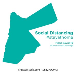 Jordan map with Social Distancing stay at home tag