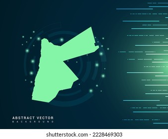 Jordan map of technology green futuristic Background vector.