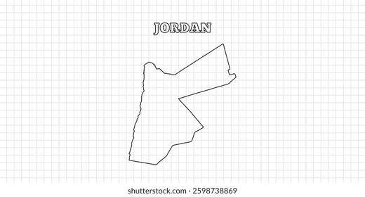 Jordan map travel with outline simple drawing version Illustration