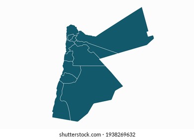 Jordan-Kartenvektor. blaue Farbe auf weißem Hintergrund.