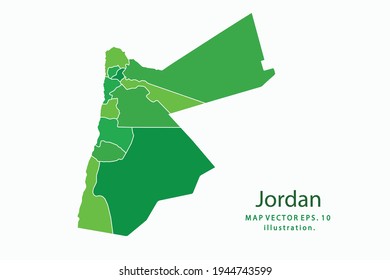 Jordan map. Vector eps10. green color. on white backgrounds.