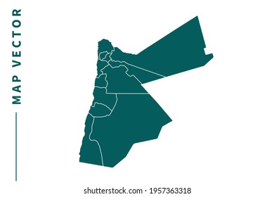 Jordan map vector. green color on white background.