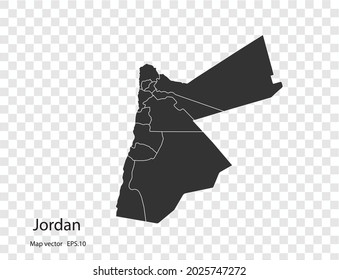 Jordan map vector, isolated on transparent background