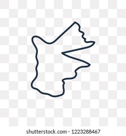 Jordan map vector outline icon isolated on transparent background, high quality linear Jordan map transparency concept can be used web and mobile