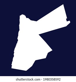 Jordan map vector. white color on blue background.