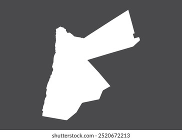Vetor do mapa do Jordão, cor branca, não isolado no fundo escuro
