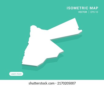 Jordanplan weiß auf grünem Hintergrund mit 3D-isometrischer Vektorgrafik.