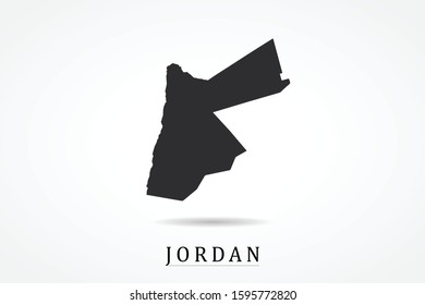 Jordan Map - World Map International vector template isolated on white background - Vector illustration eps 10