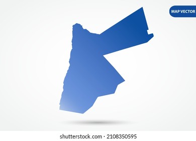 Jordan Map - World Map International vector template with Blue gradient color isolated on white background for design, education, website, infographic - Vector illustration eps 10