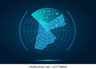 Jordan Map - World Map International vector template with futuristic circle radar style HUD, GUI, UI interface isolated on blue background for design, infographic - Vector illustration eps 10