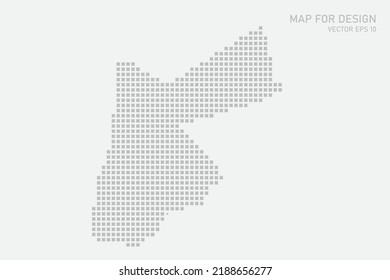 Jordan Map - World map International vector template with grey pixel, grid, grunge, halftone style isolated on white background for education, infographic, design - Vector illustration eps 10