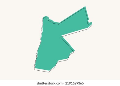 Mapa de Jordania - Mapa mundial Plantilla vectorial internacional con formas geométricas negras y verdes y estilo de líneas aisladas en fondo blanco para diseño, infografía - Ilustración vectorial eps 10