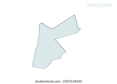Jordan Map - World map International vector template with blue stork line and blue geometric shapes isolated on white background for design, infographic, website - Vector illustration eps 10