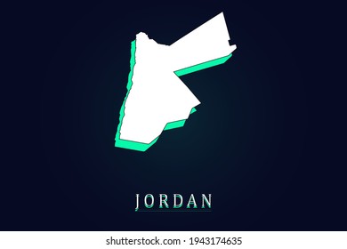 Jordan Map - World map vector template with green and white  color gradient isolated on dark background - Vector illustration eps 10