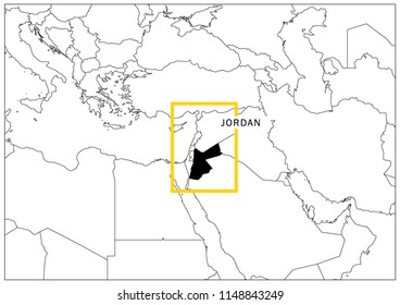 Jordan map yellow frame geography national 