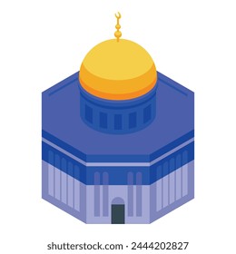 Ikone der Jordanischen Moschee isometrische Vektorgrafik. Nationales Land. Patriotische Kultur