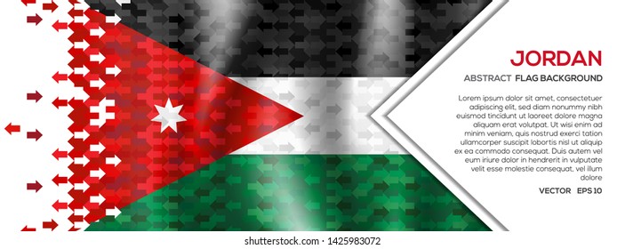 Jordan National Day Flag Anniversary Celebration Card with Arrow Shape Moving in Different Directions, Economic Import and Export Sign for Business Direction, Trading Exchange Investment symbol