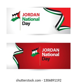 Jordan National Day Vector Template Design Illustration