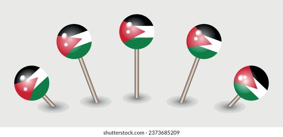 Jordan national flag map marker pin icon illustration