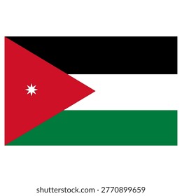 Jordan national flag vector icon