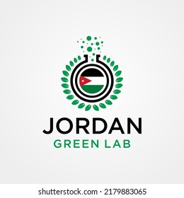 Jordan Nature Lab Logo Design Concept Vector. Creative Lab with leaf Logo Template. Icon Symbol