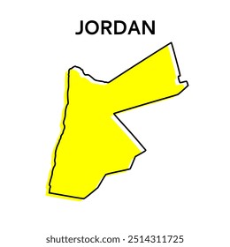 Mapa del esquema de Jordania. Diseño Abstractas, Ilustración vectorial. Diseño de línea minimalista estilizado	