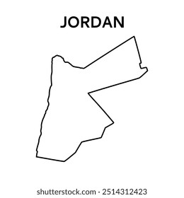 Mapa del esquema de Jordania. Diseño Abstractas, Ilustración vectorial. 